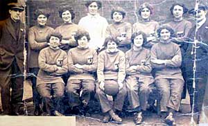 Jenkins Engineering Works, Retford, Ladies Football Team in 1917.