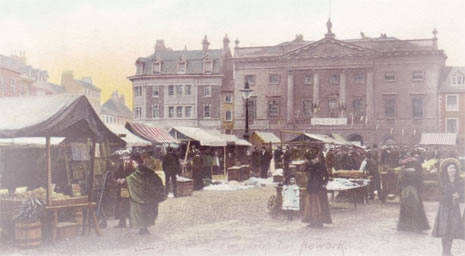 Postcard of Newark Market Place, c. 1905
