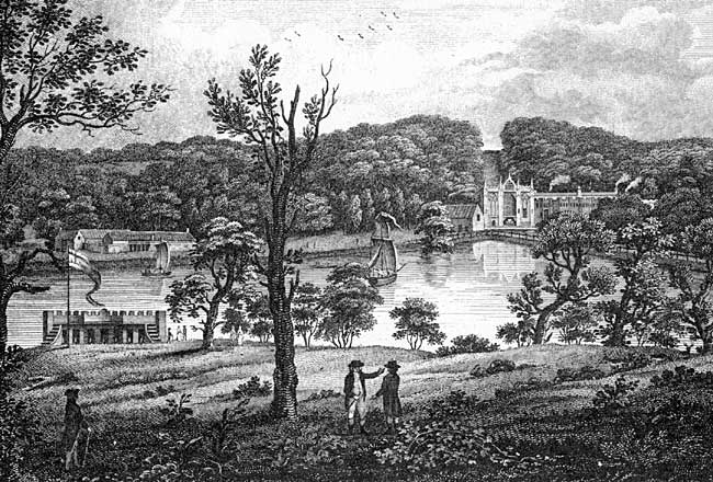 Engraving of Newstead in the 1790s.