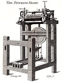 The Stocking Frame (from Charles Deering's History of Nottingham, 1750).