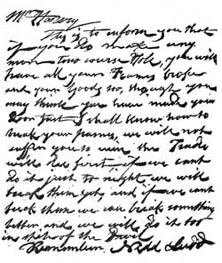 Letter signed by "Nedd Ludd".