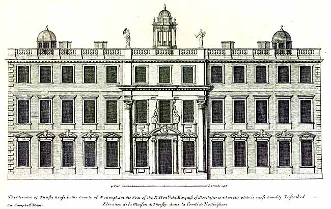 Sketch of Thoresby Hall by Samuel Hieronymus Grimm (c.1775).