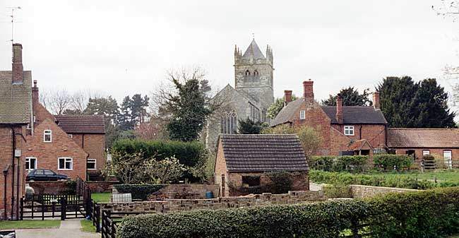 View of Laxton from the Dovecote Inn.