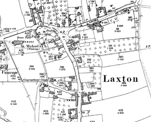 Laxton on the Ordnance Survey 25" to a mile map of 1899/1900.