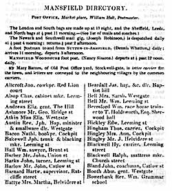 Extract from White' Directory of Nottinghamshire, 1832.