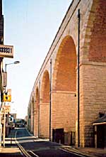 The railway viaduct, constructed in 1872, consists of 15 arches (photo: Denis Mills).