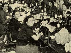 Workers in the Women's Knitwear Making-up Department at the Steppo Works of Stevens & Pedley, hosiery manufacturers (1939).