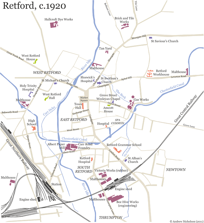 Map of Retford, c.1920
