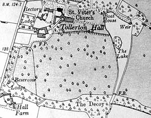 Extract from 1915 Ordnance Survey 6" to 1 mile map.