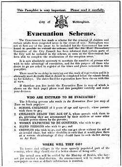 Nottingham evacuation scheme leaflet.