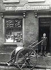 Thomas Ecob, dairyman, 84 Sneinton Road, Nottingham, in the 1920s.