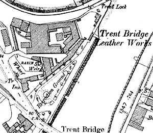 Turney Bros Ltd depicted on the 1899 25" to the mile Ordnance Survey map of Nottingham.