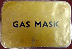 Tin box for gas mask (image courtesy of Sutton in Ashfield Library.