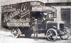 Hopewell's removal van, 1922. 