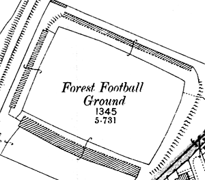 The City Ground shown on the Ordnance Survey 25" to the mile map of 1899.