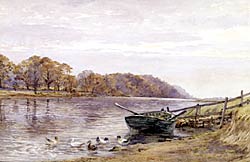 The River Trent looking towards Clifton Grove in the late 19th century, by S W Oscroft. (&copy; Nottingham City Museums and Galleries; Nottingham Castle).