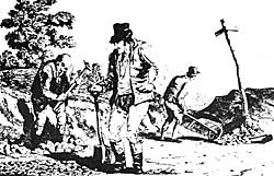 Labourers repairing a road, 1814.